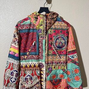 ETRO MOSAIC PATCHWORK LIGHTWEIGHT QUILTED JACKET IN MULTICOLOR